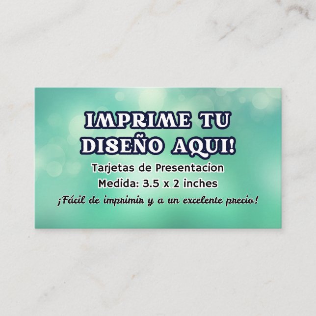 100 Tarjetas de Presentacion para negocio (Anverso)