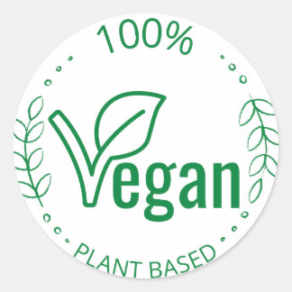 100% Vegan pegatina a base de plantas
