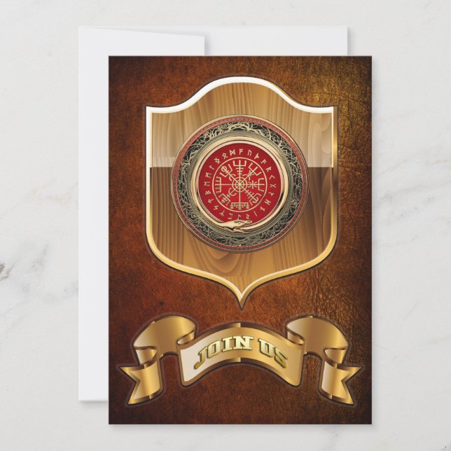 [100] Vegvisir - Viking Gold Magic Runic Compass (Anverso)
