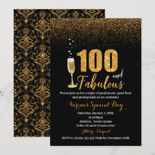 100 y fabulosa invitación al cumpleaños de las muj