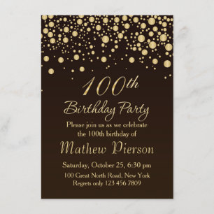100a invitación de la fiesta de cumpleaños del