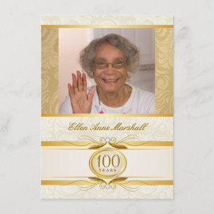100o cumpleaños - invitación de la foto del