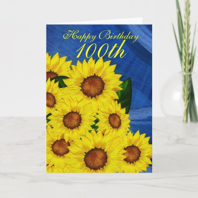 100o Girasoles florales de la tarjeta de (Anverso)