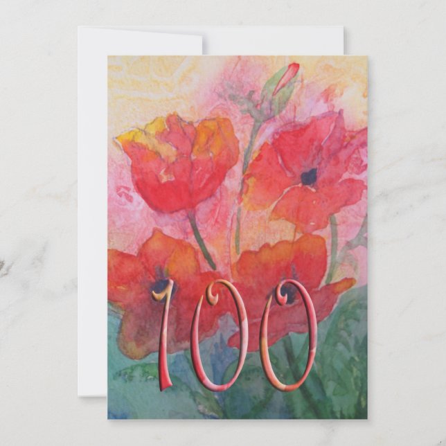 100o Invitación de la fiesta de cumpleaños - (Anverso)