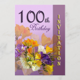 100o Invitación de la fiesta de cumpleaños