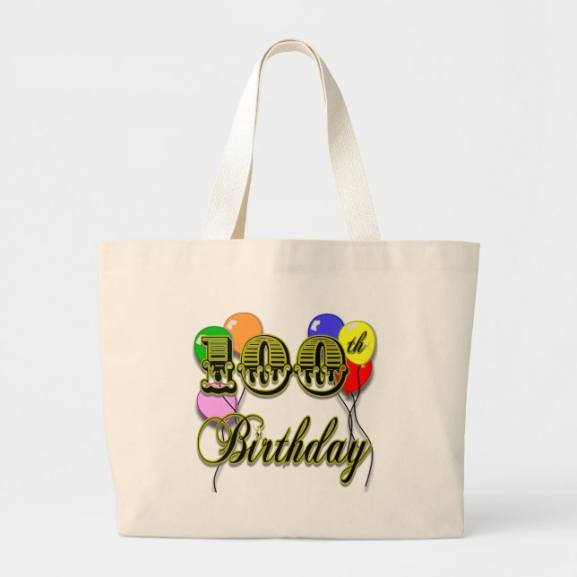 100o La bolsa de asas del cumpleaños con los (Frente)