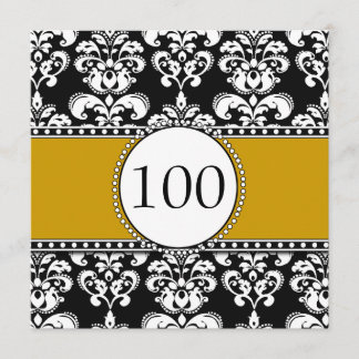 100o oro de las invitaciones del cumpleaños del