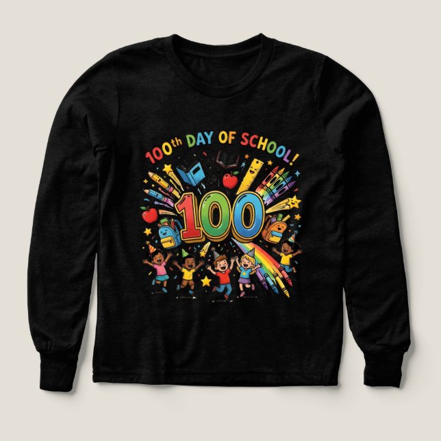 100th Day of School Colorful Celebration Design –  (Diseño frontal)