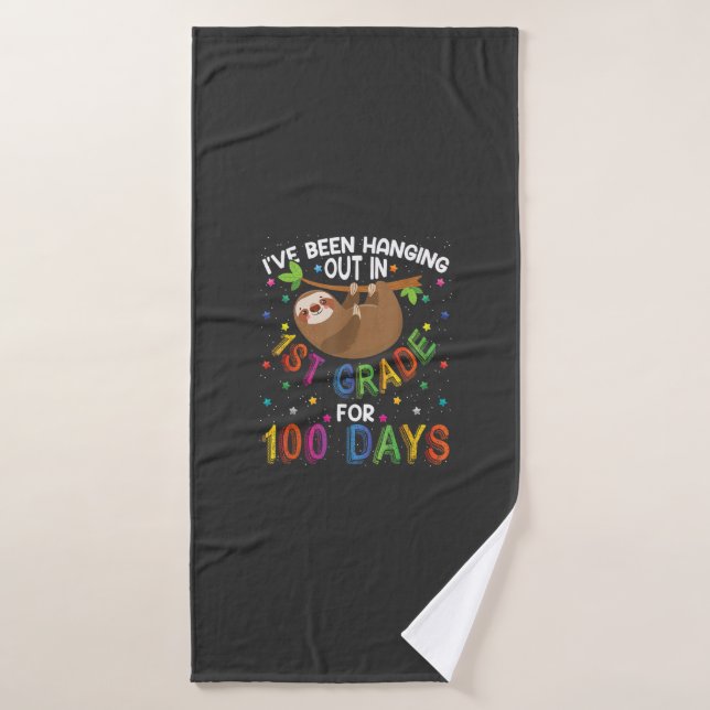 100th Day of School Sloth Design - 1st Grade 100 D (Toalla de baño)