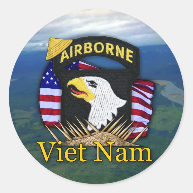 101ª división aérea veteranos vietnam pegatina (Anverso)