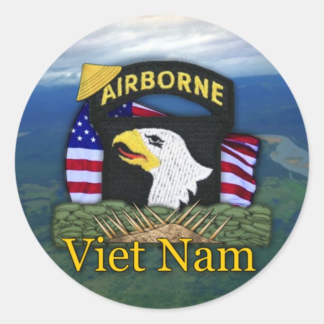 101ª división aérea veteranos vietnam pegatina (Anverso)