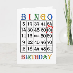 101ª tarjeta de bingo de cumpleaños