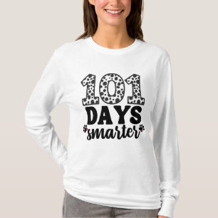101 días de escuela Dalmacia Perro Camiseta gracio