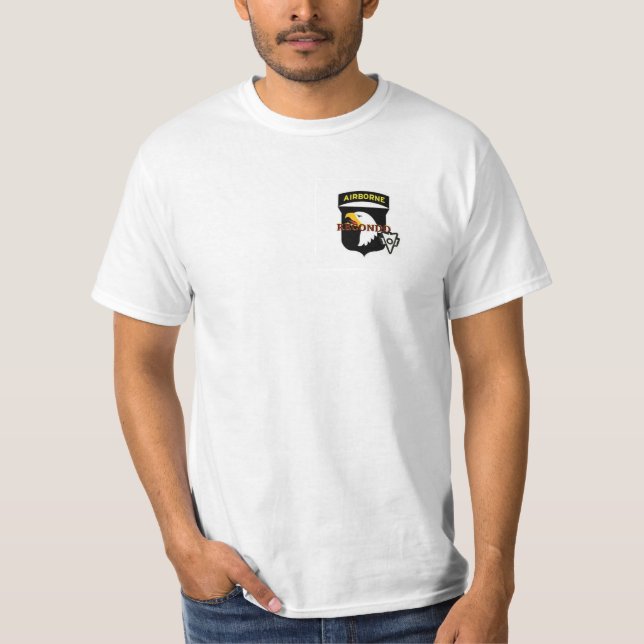 101o Camiseta aerotransportada del blanco de (Anverso)