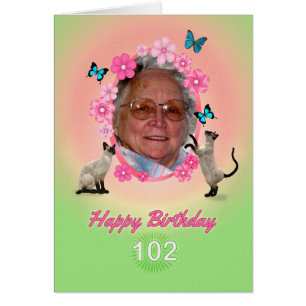 102ª tarjeta de fotos con gatos y mariposas,