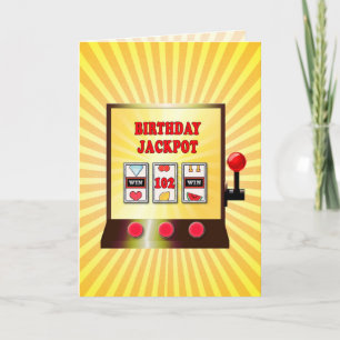 102.ª tarjeta de máquina tragaperras de cumpleaños