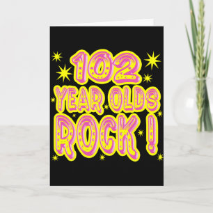 ¡102 años de la roca! Tarjeta de felicitación