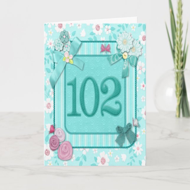 102a tarjeta de cumpleaños con las flores (Anverso)