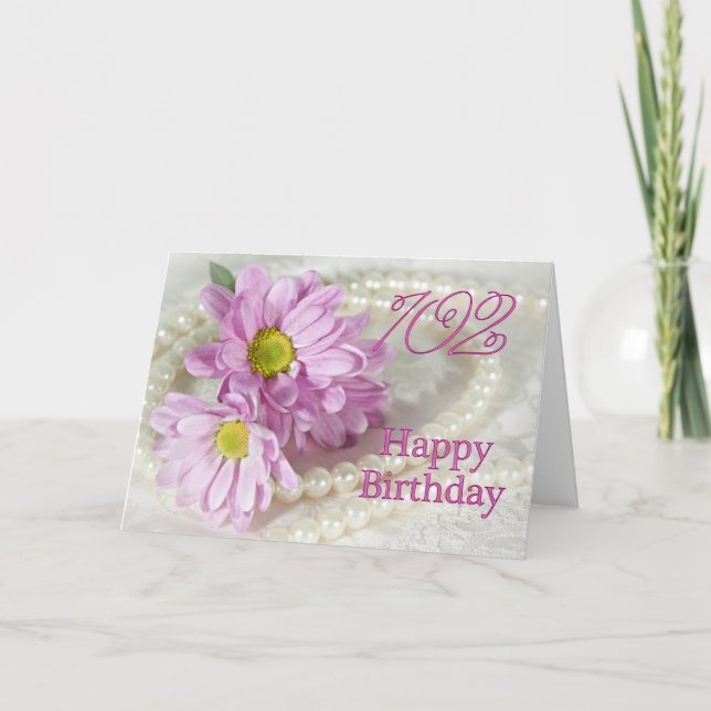 102o Tarjeta de cumpleaños con las margaritas (Anverso)