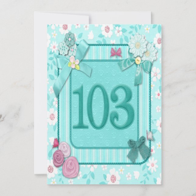 103.ª invitación para fiesta de cumpleaños (Anverso)