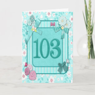103a tarjeta de cumpleaños con las flores