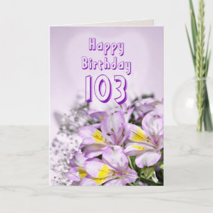 103o Tarjeta de cumpleaños con las flores del