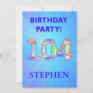 104ª invitación a fiesta de cumpleaños Añadir un n