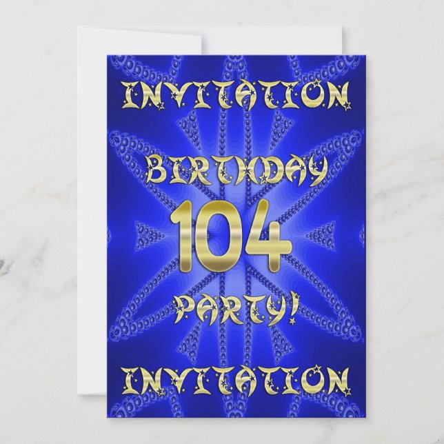 104ª invitación a la fiesta de cumpleaños (Anverso)