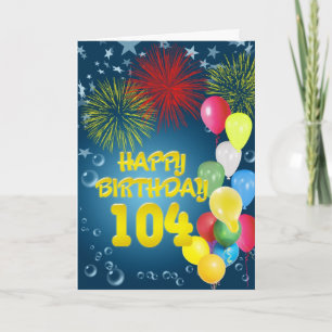 104ª tarjeta de cumpleaños con fuegos artificiales