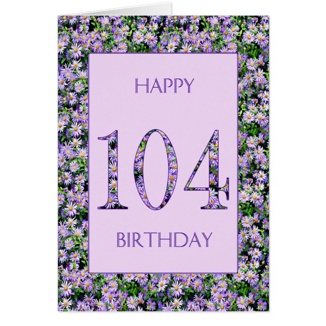 104.º cumpleaños: Daisies púrpura (Frente)