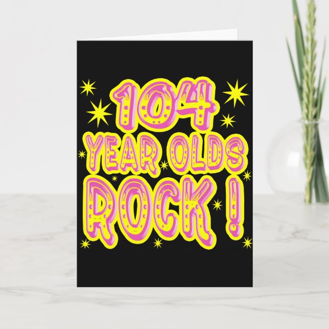 ¡104 años de la roca! Tarjeta de felicitación (Anverso)