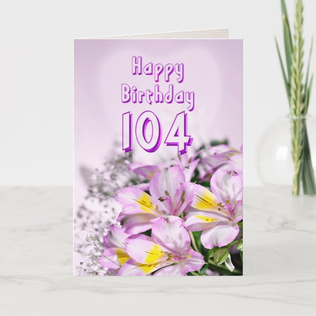 104o Tarjeta de cumpleaños con las flores del (Anverso)