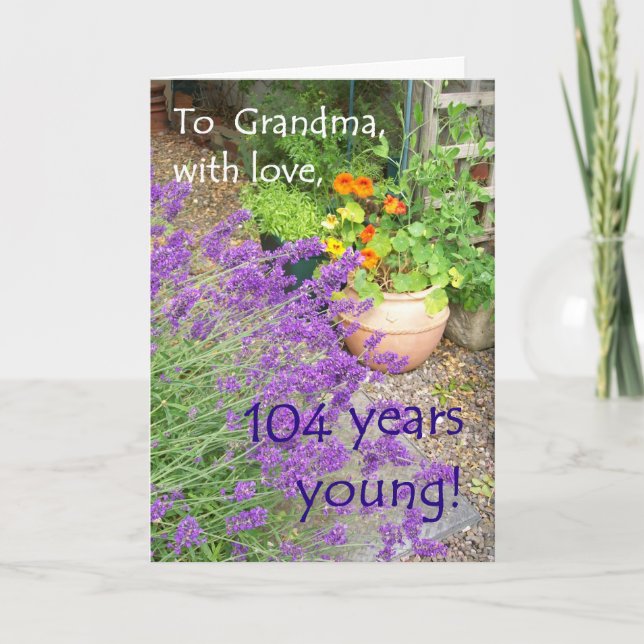104o Tarjeta de cumpleaños para la abuela - flores (Anverso)