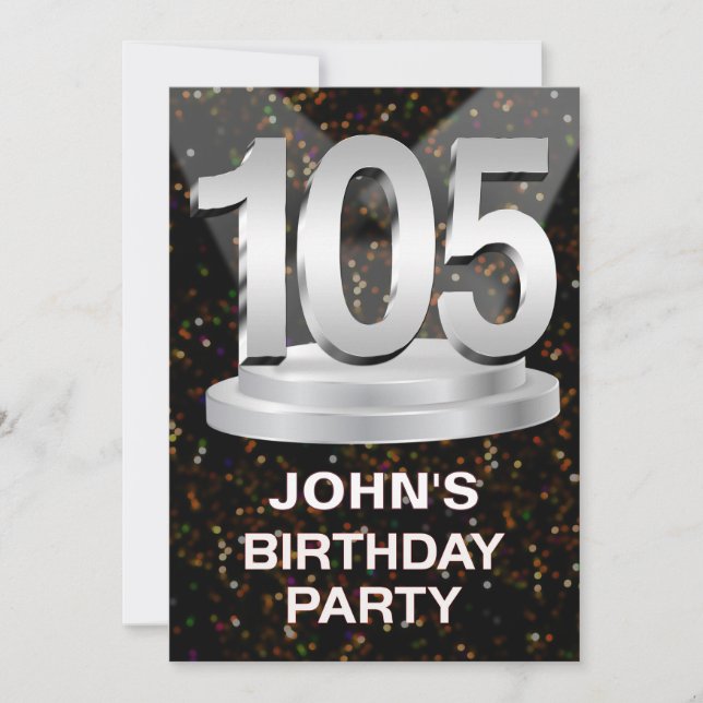 105ª invitación a fiesta de cumpleaños Añadir un n (Anverso)