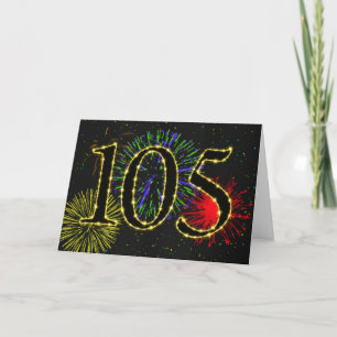105ª tarjeta de cumpleaños con fuegos artificiales