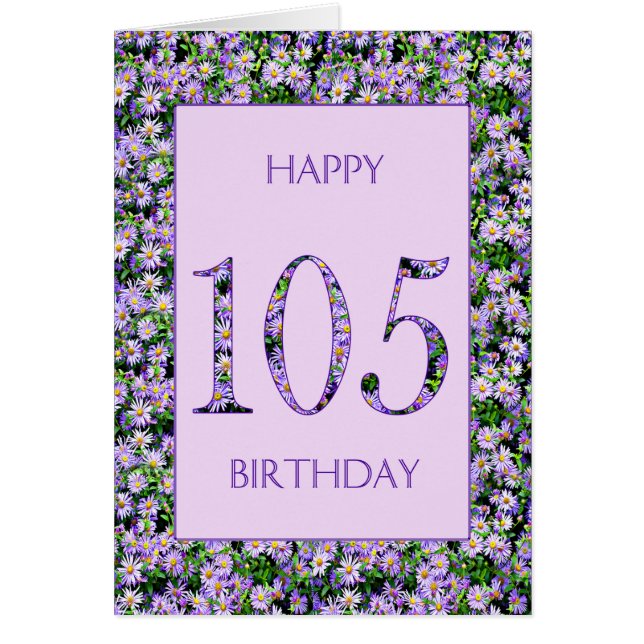 105.º cumpleaños: Daisies púrpura (Frente)