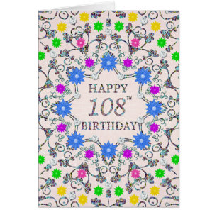 108.º cumpleaños Flores abstractas