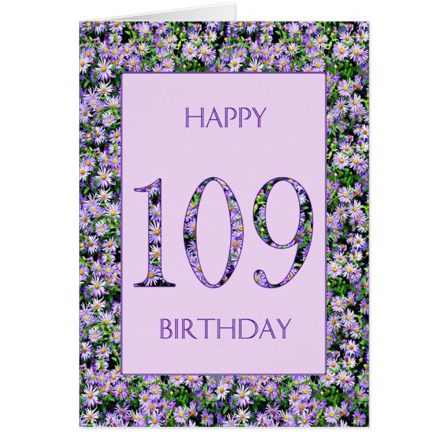 109.º cumpleaños: Daisies púrpura (Frente)