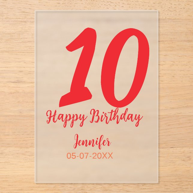 10.ª fecha de adición de cumpleaños año plantilla  (Anverso)