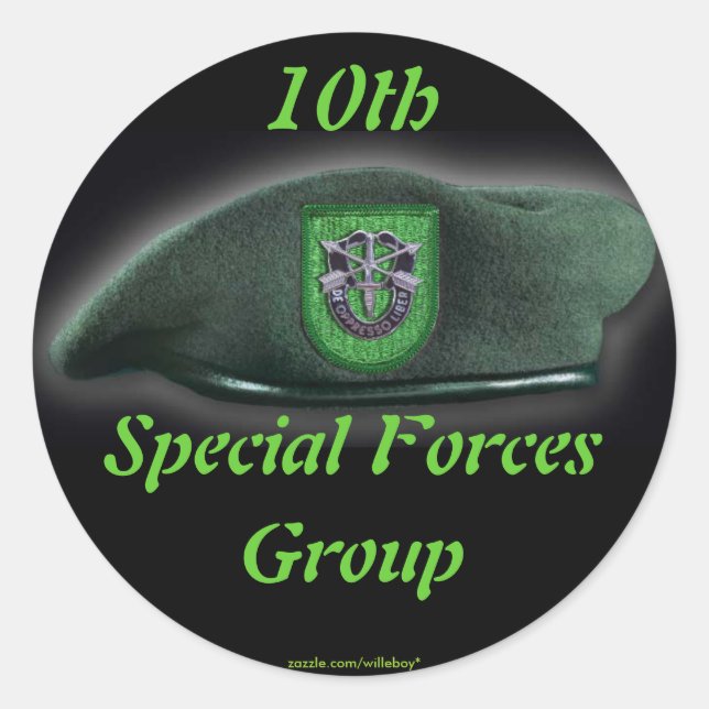 10.ª fuerza especial Pegatina de Green Berets (Anverso)