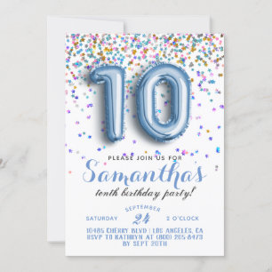10.ª Invitación a Confetti de Cumpleaños
