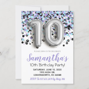 10.ª Invitación a Confetti de Cumpleaños