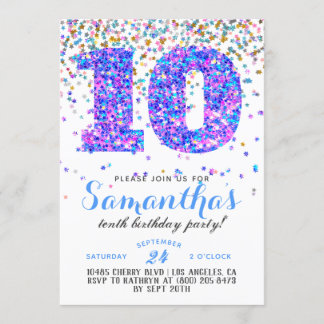 10.ª Invitación a Confetti de Cumpleaños