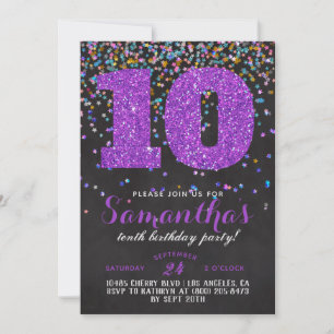 10.ª Invitación a Confetti de Cumpleaños