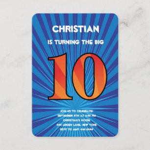 10.ª invitación a fiesta de cumpleaños