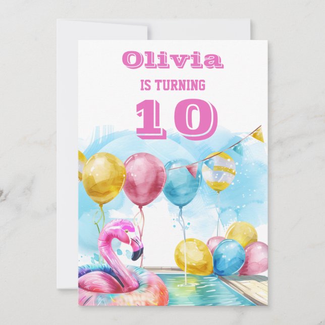 10.ª invitación a la fiesta de cumpleaños (Anverso)