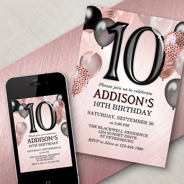 10.ª invitación a los globos Rosas de oro (Subido por el creador)