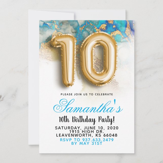 10.ª Invitación al Gradiente de Cumpleaños (Anverso)