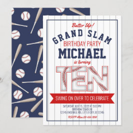 10.ª Invitación de cumpleaños de Béisbol
