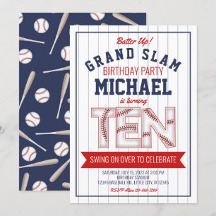 10.ª Invitación de cumpleaños de Béisbol